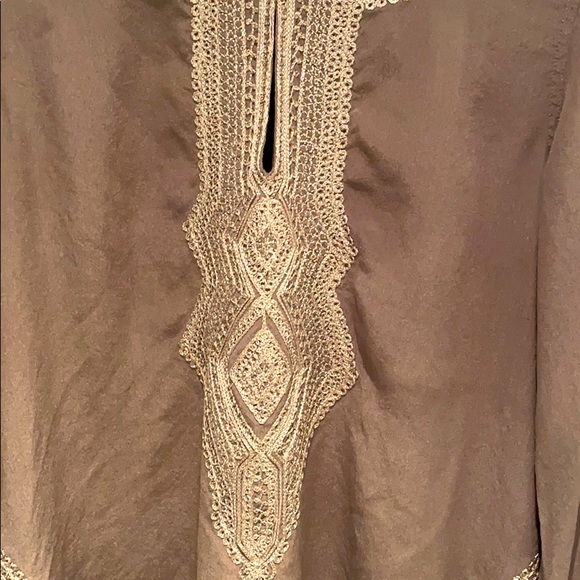 Calypso St. Barth silk tunic w/ silver embroidery - Picture 4 of 6